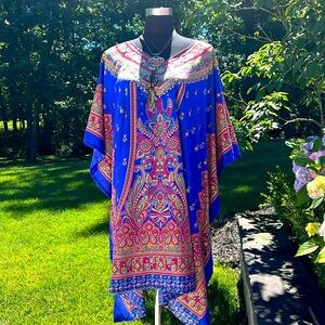 NWT  Sante Long and Flowy Tunic Top / Kaftan Beach Cover Up Boho Dress